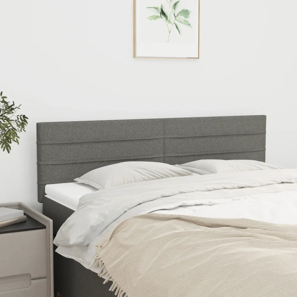 Testiera | Testata Grigio Scuro 144x5x78/88 cm in Tessuto