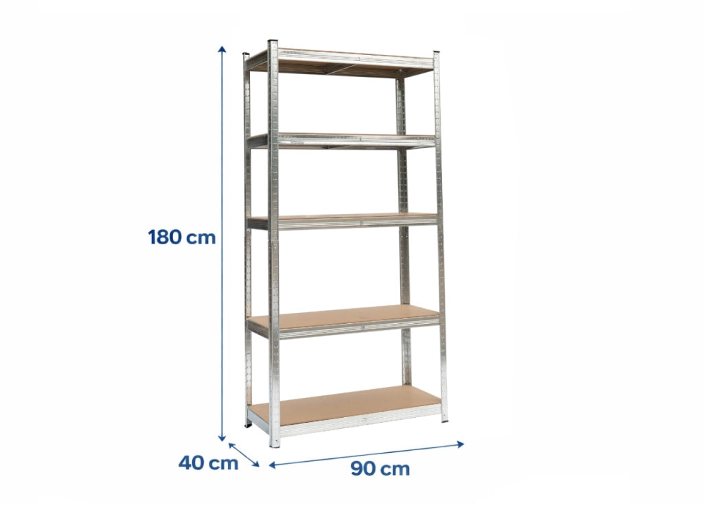 Scaffale In Acciaio Multiuso Con Ripiani Regolabili Alta Portata Storage - 5 Ripiani - Storage