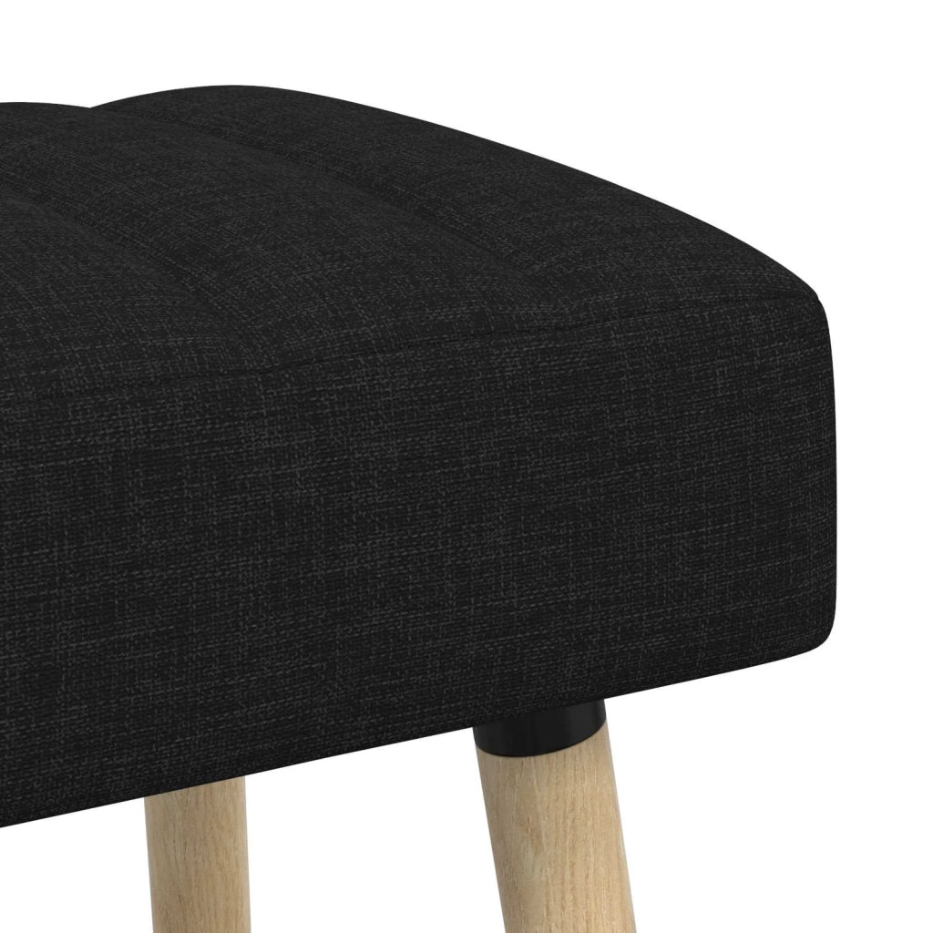 Panchina trapuntata a canale Nero 110 x 40 x 46 cm Tessuto 42038489