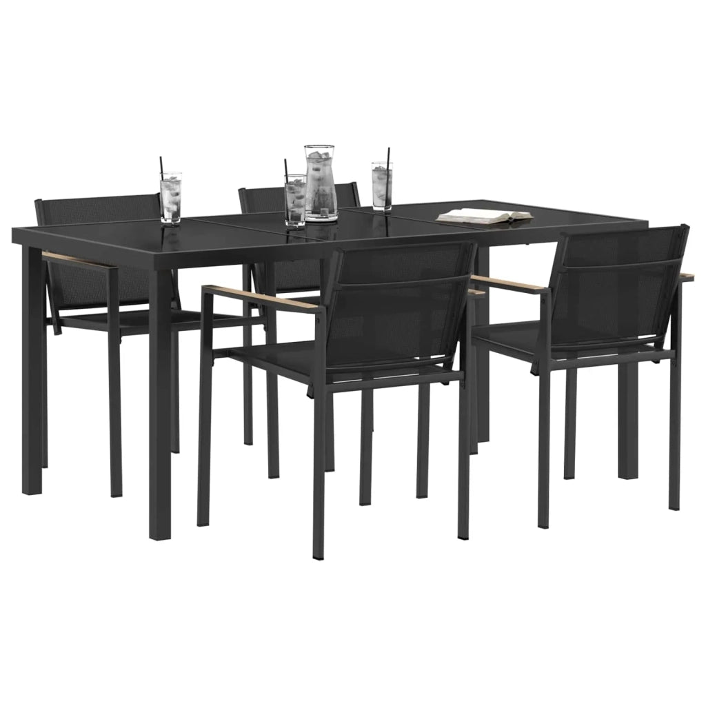 Set di Mobili da Esterno 5 pcs Nero e antracite Textilene 3422888