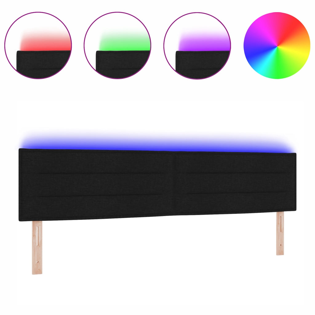 Testata LED Design Linee Nere 200 cm Tessuto