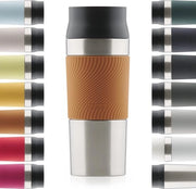 Termos bicchiere acqua resistente - 350 ml - Bevande calde e fredde per ore - con chiusura rapida Quick Press - marrone