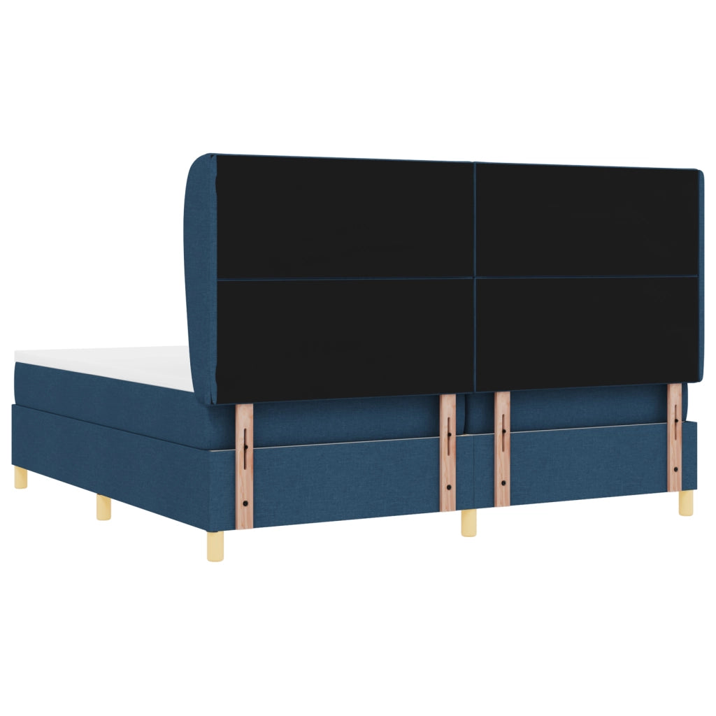 Letto a Box Spring  con Materasso - Blu, 200x200 cm, Tessuto