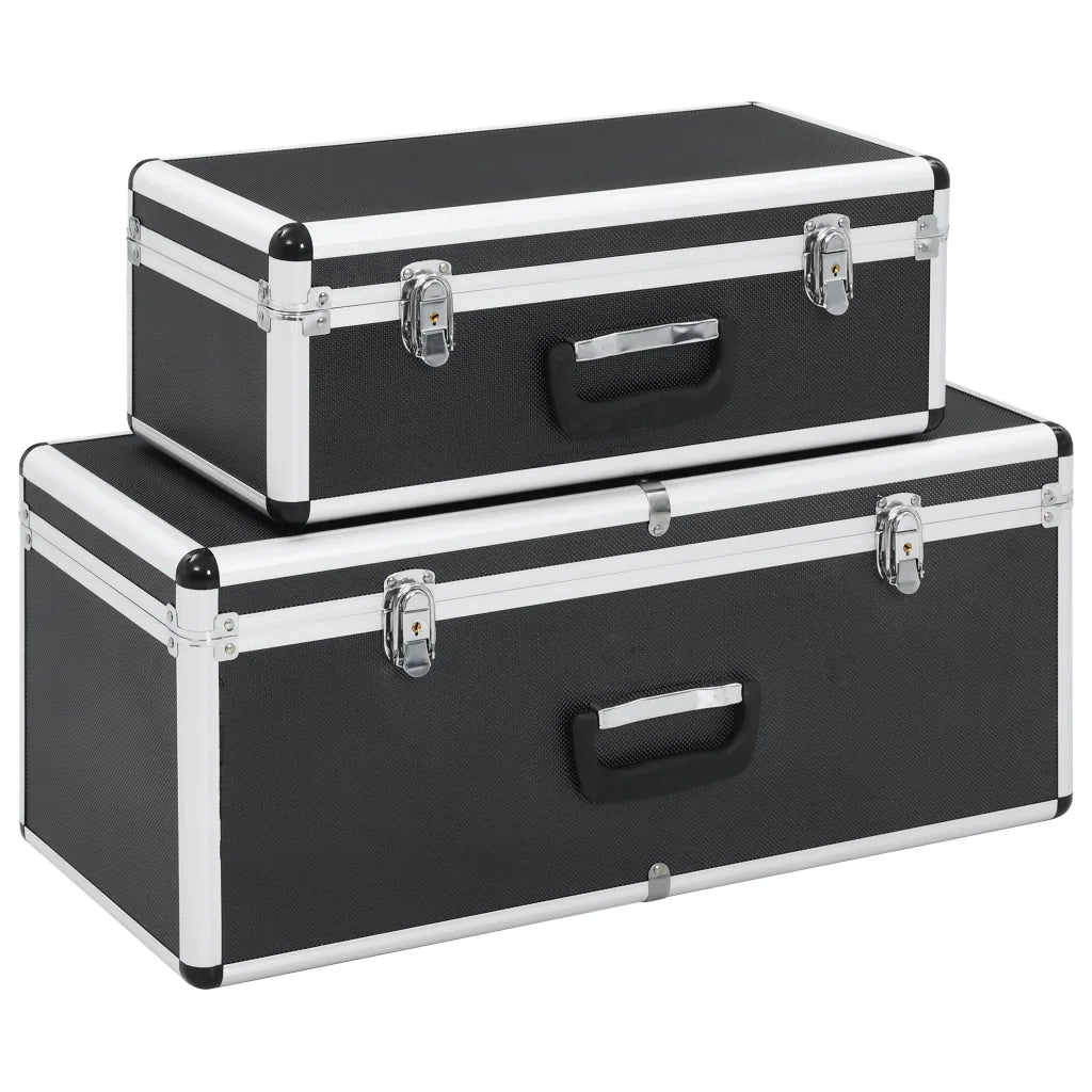 Valigette 2 pz in Alluminio Nero  cod mxl 23832