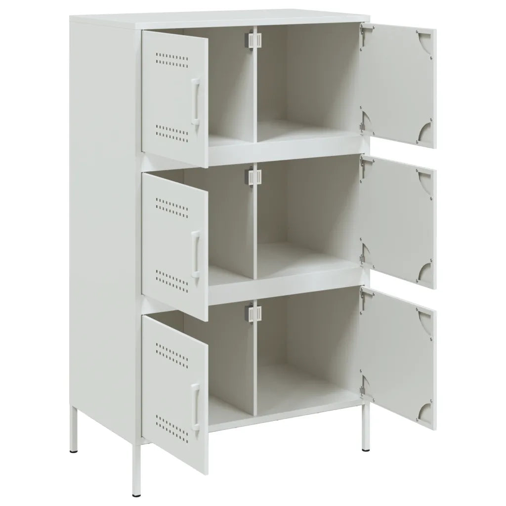 Credenza-Buffet-Armadio da cucina Bianca 68x39x113 cm in Acciaio 626366