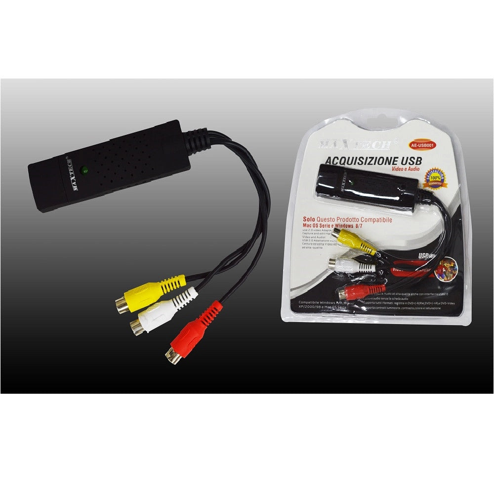 Trade Shop - Acquisizione Video E Audio Usb Per Notebook Telecamere Al Pc Maxtech Ae-usb001 -
