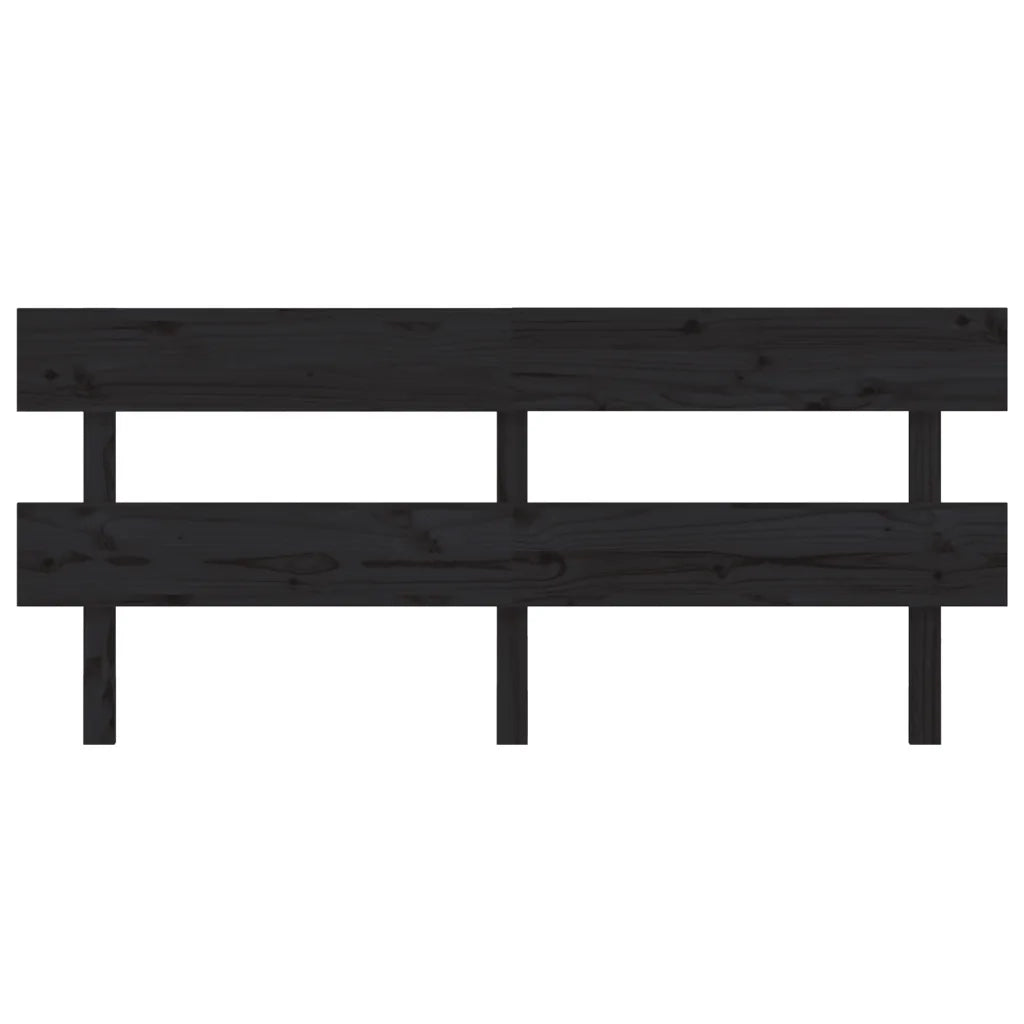 Testiera | Testata per Letto Nera 184x3x81 cm in Legno Massello di Pino