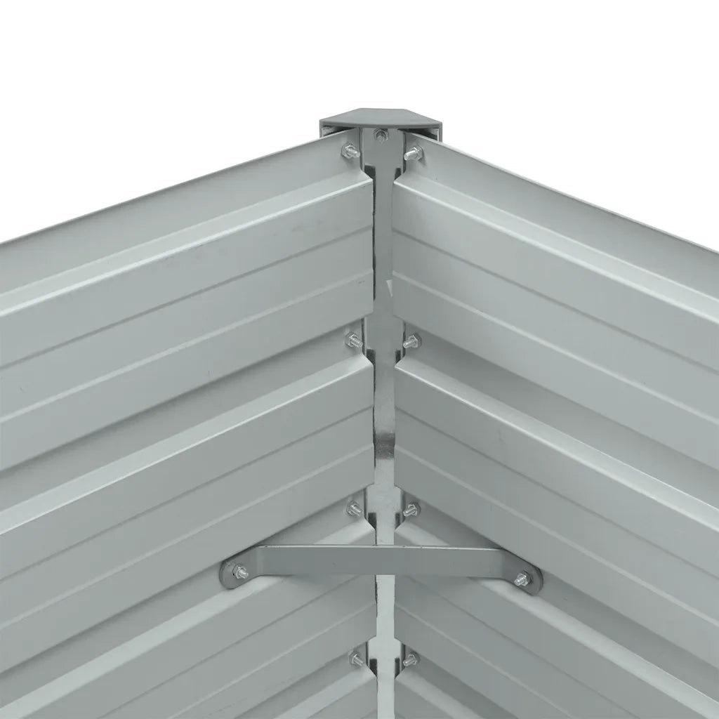 Letto Rialzato Giardino in Acciaio Zincato 100x40x45 cm Grigio cod mxl 53483