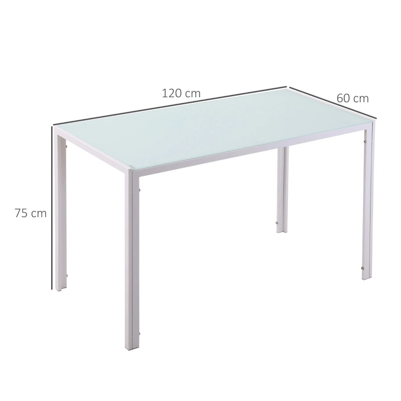 Tavolo da pranzo - 120x60x75 cm - design moderno - bianco - per cucina e sala