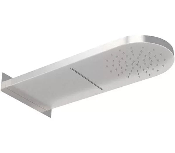 Soffione doccia a parete 50x20 in acciaio INOX spazzolato a 2 funzioni