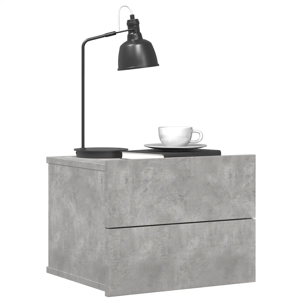 Comodini 2 pz Grigio Cemento 40x30x30 cm in Legno Multistrato 801062