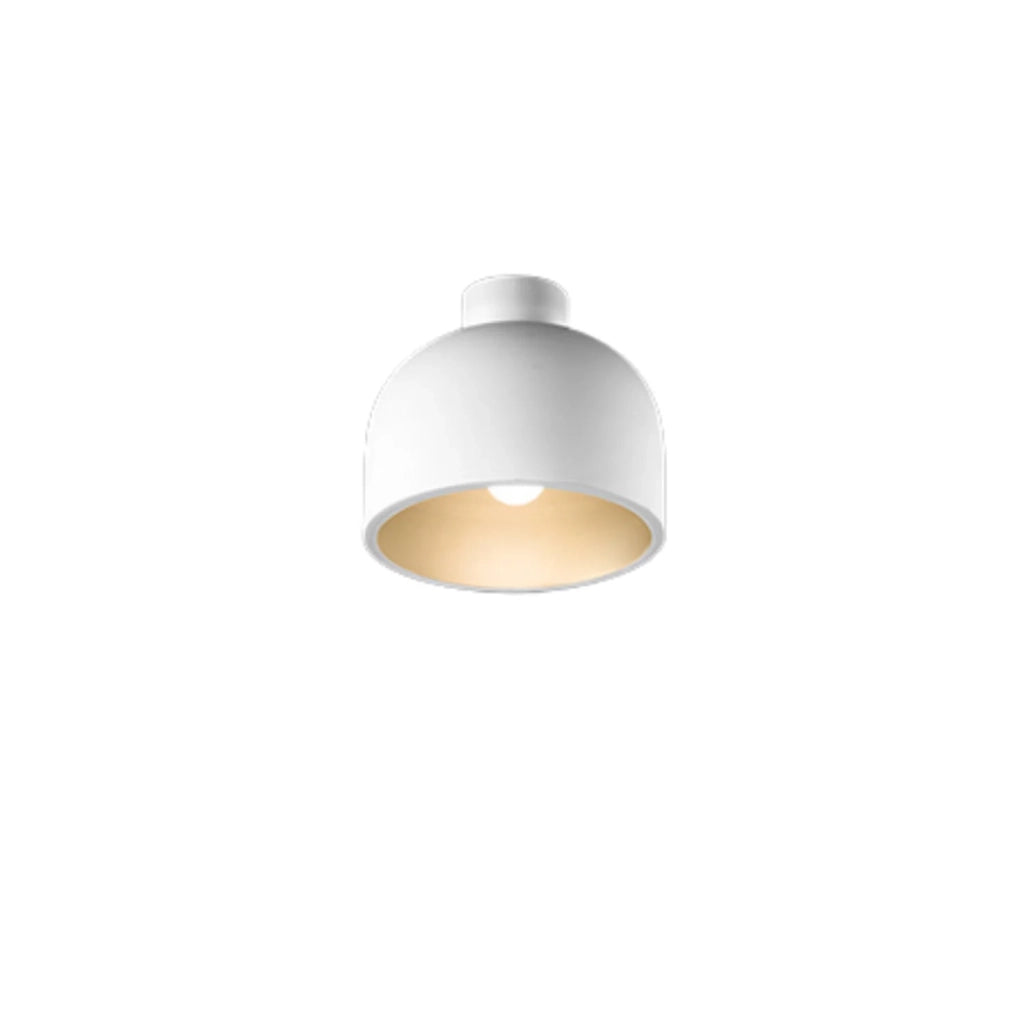 Plafoniera Nordica Yelmo Metallo Bianco Oro 1 Luce E27 Ip20