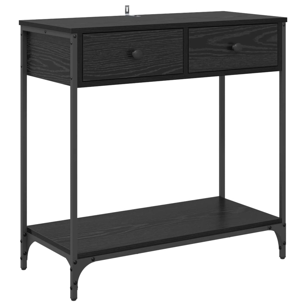 Tavolo consolle Rovere Nero 75 x 34,5 x 75 cm Legno multistrato