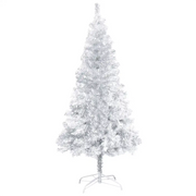 Albero di Natale Preilluminato con Palline Argento 120 cm PET 3077608