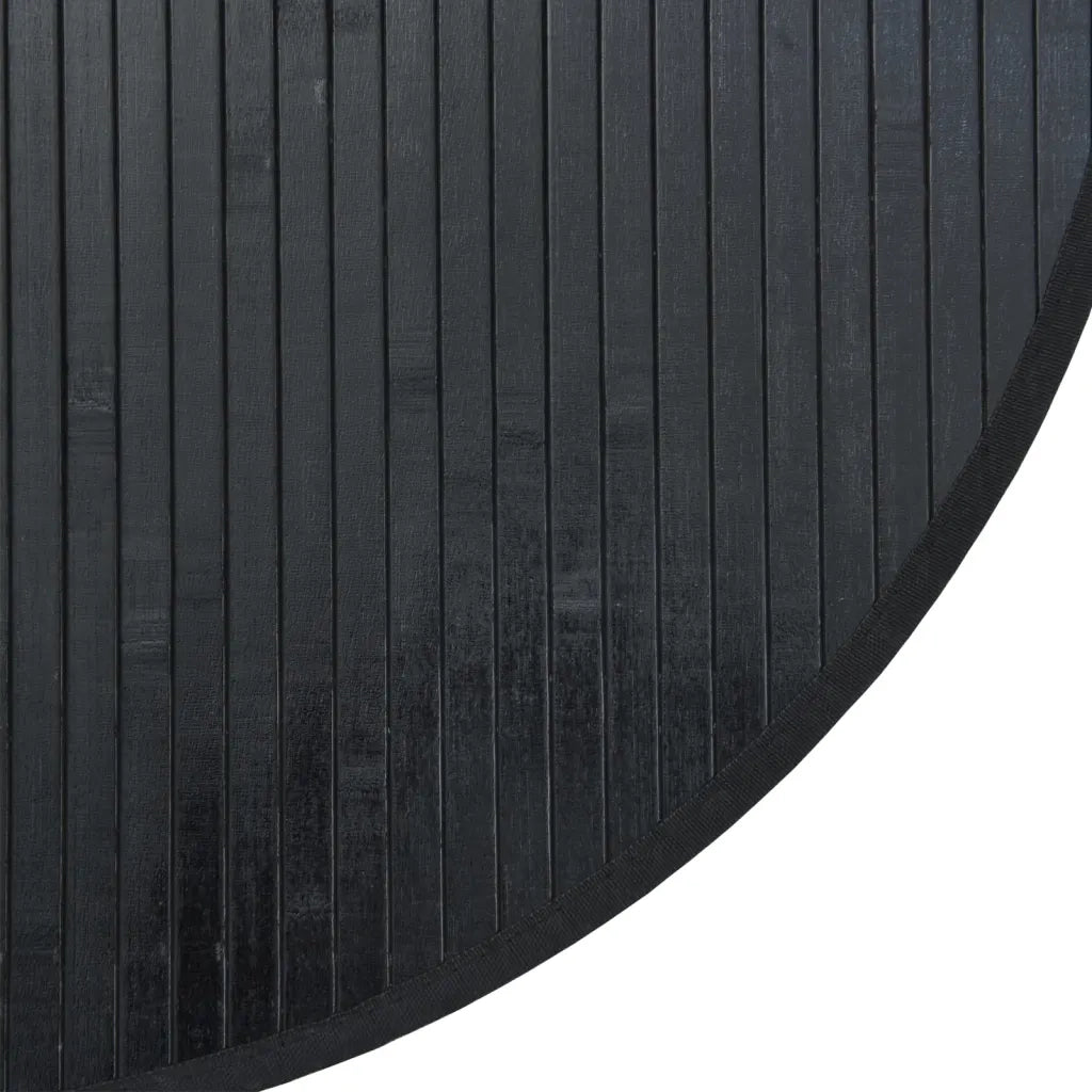 Tappeto Rotondo Nero 60 cm in BambÃ¹