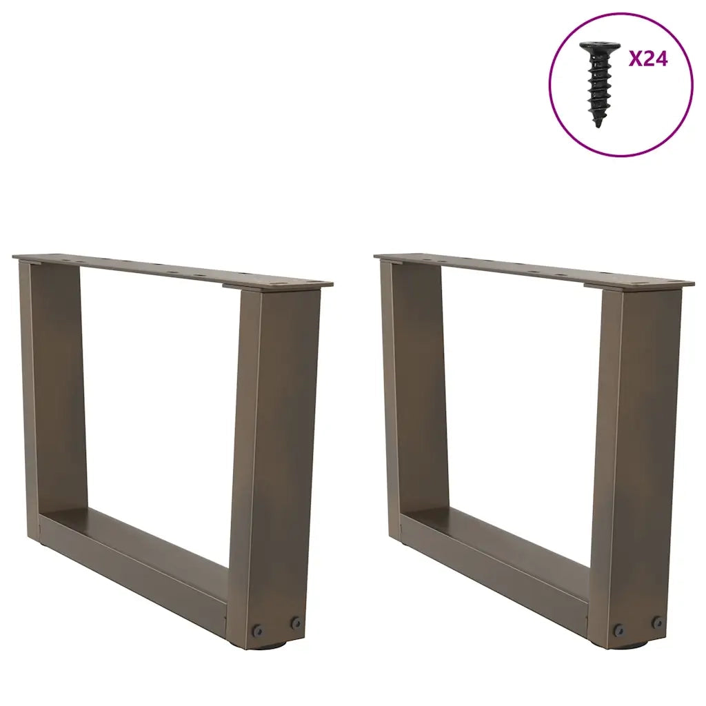Gambe per Tavolino da Caffè a Forma di V 2 pz Acciaio Naturale 60x(30-31,3) cm Acciaio 4012615