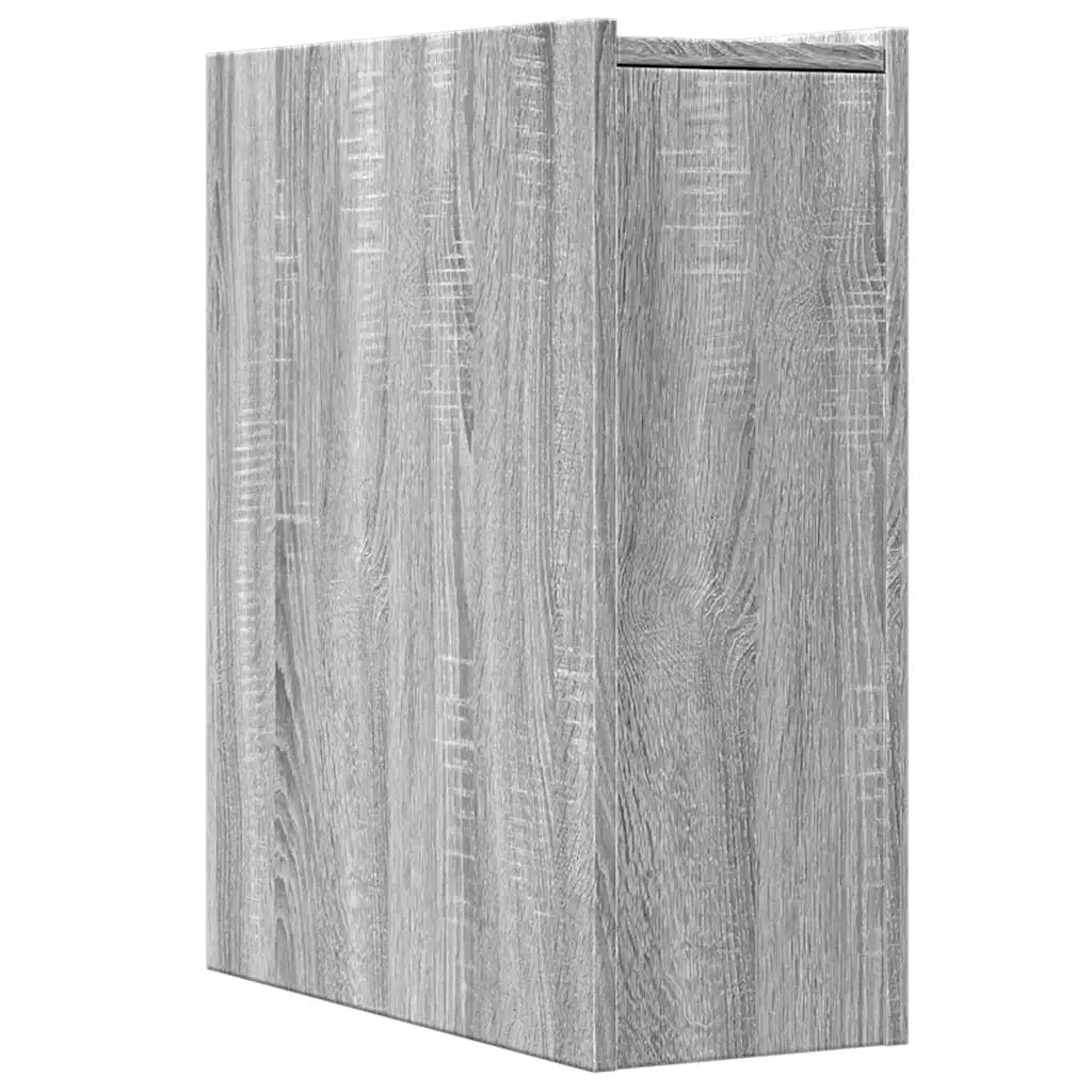 Armadietto da Bagno Stretto con Ruote Grigio Sonoma Truciolato 855291