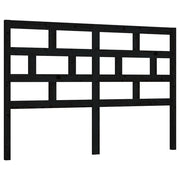 Testiera | Testata per Letto Nera 126x4x100 cm in Legno Massello di Pino