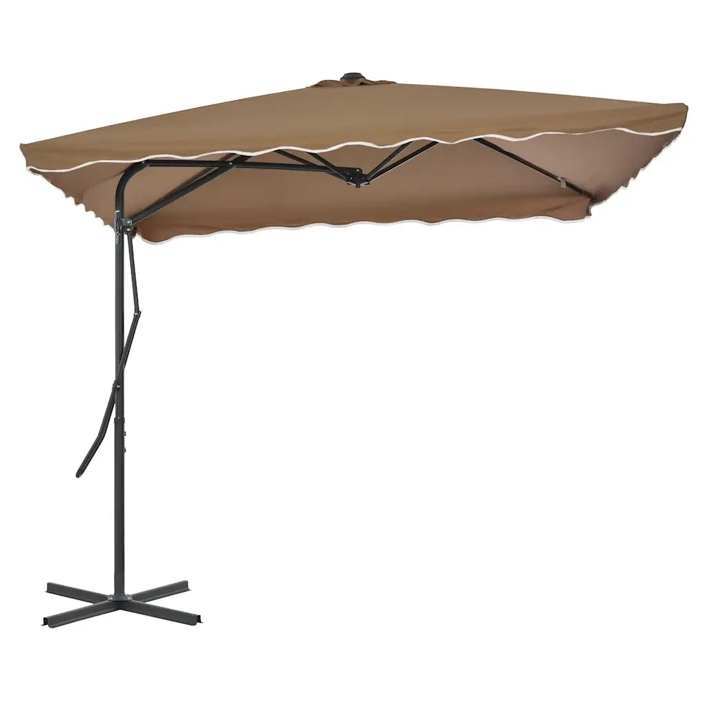 Ombrello | Parasolne da Esterni con Palo in Acciaio 250x250cm Tortora