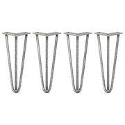 4 Gambe per Tavolo a Forcina SkiSki Legs 30,5cm Acciaio Naturale 3 Rebbi 12mm