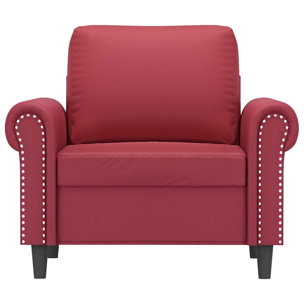 Poltrona Rosso Vino 60 cm in Similpelle 359497