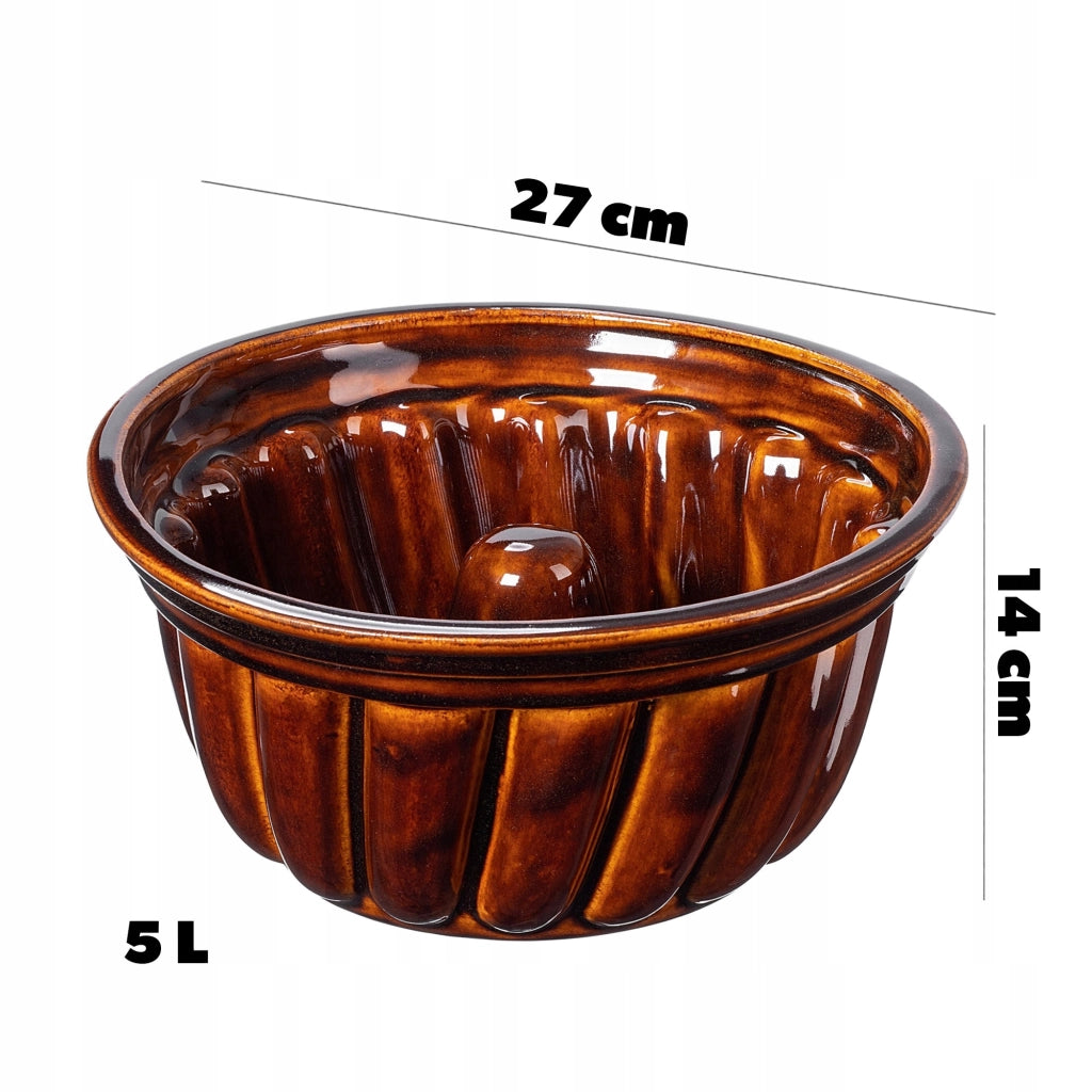 Teglia per torta KADAX con manicotto a camino, in gres, 27 cm, 5 litri.