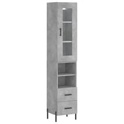 Credenza | Madia | Buffet da pranzo | Armadio da pranzo Grigio Cemento 34,5x34x180 cm in Legno Multistrato