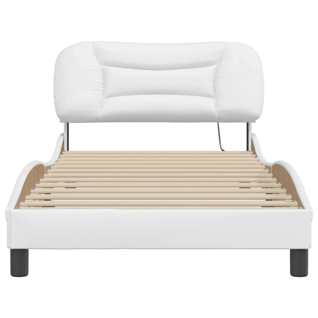 Giroletto con LED senza Materasso-Struttura Letto Hvar Bianco 100x200 cm