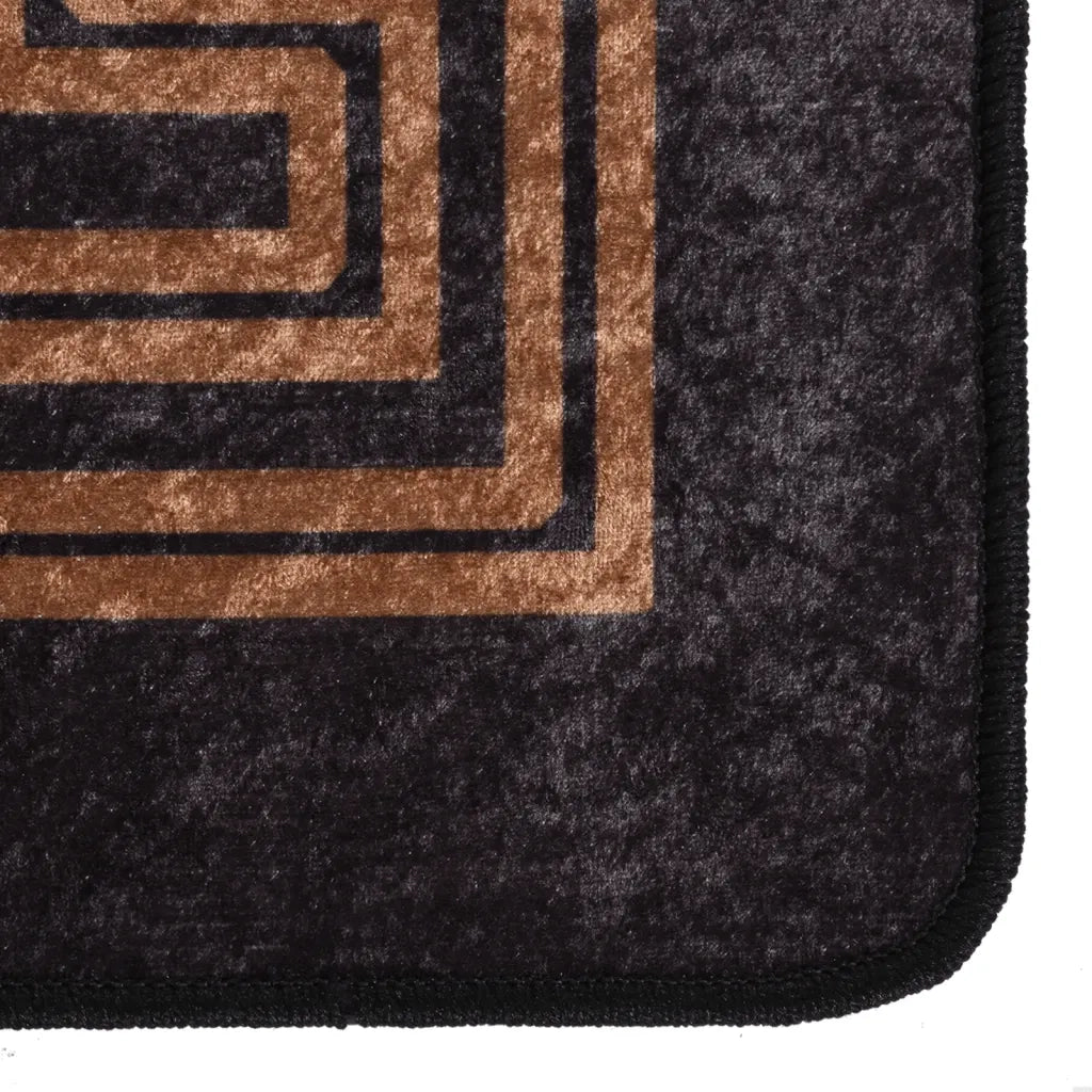 Tappeto Lavabile Nero e Oro 400x300 cm Antiscivolo