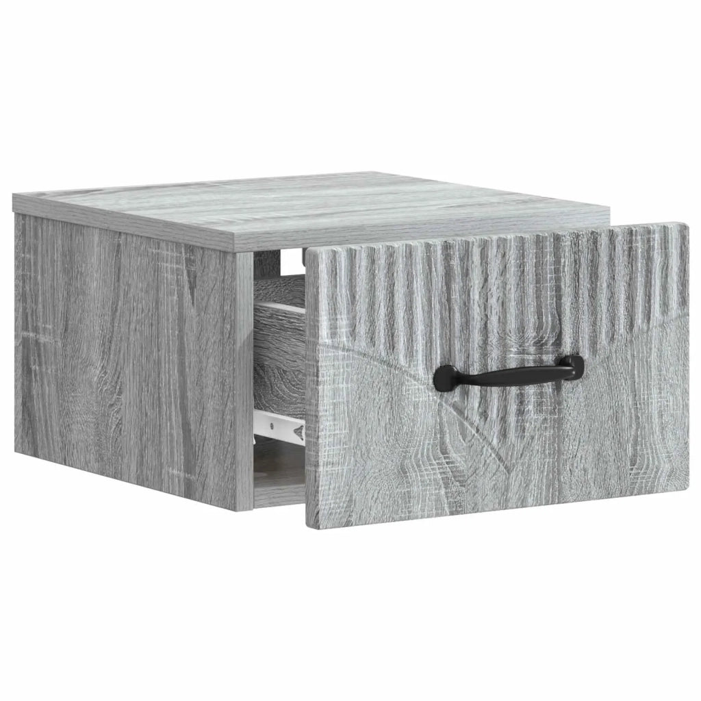 Mobiletto da notte a muro 2 pcs Grigio Sonoma 34,5 x 33 x 20 cm 898948