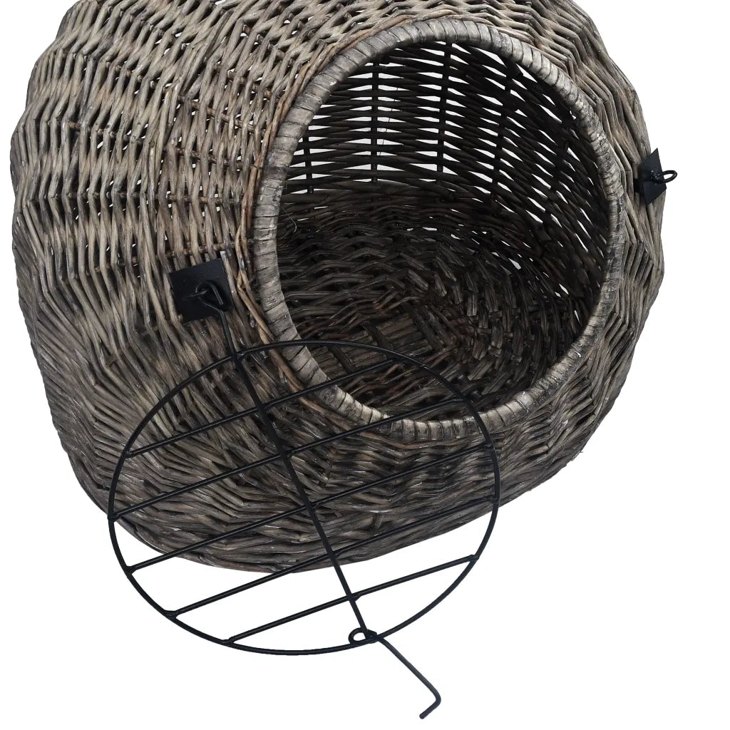 Trasportino per Gatti Grigio 50x42x40 cm in Salice Naturale 170905