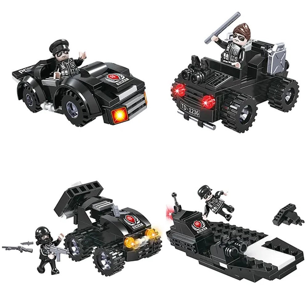 Trade Shop - Costruzioni Per Bambini Blocks Police Caserma Di Polizia Diy 8 Set Assortiti -