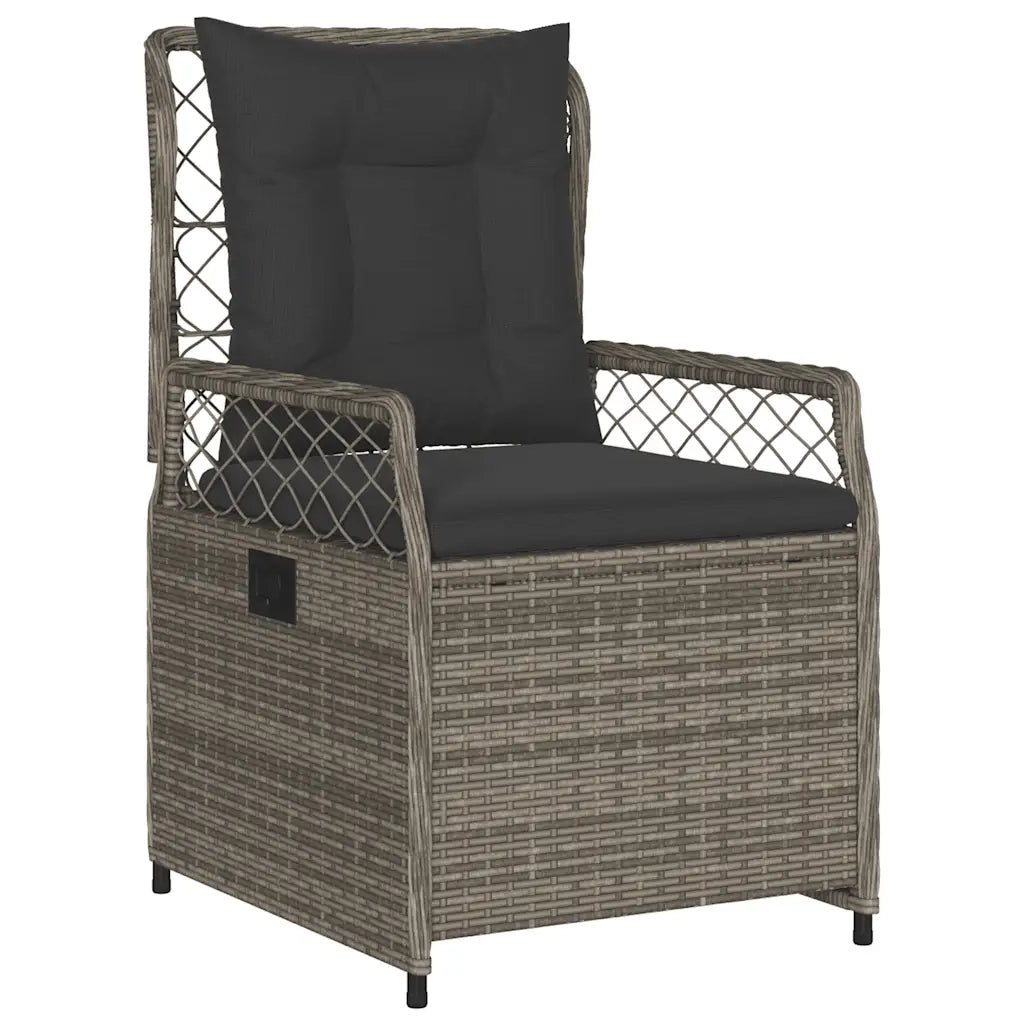 Set da Pranzo da Giardino 5 pz con Cuscini in Polyrattan Grigio 3262987