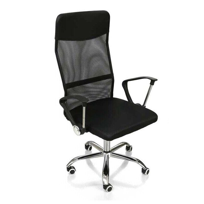 POLTRONA UFFICIO IN TESSUTO CON BASE I ACCIAIO 50 X 60 X 110 - 120 CM