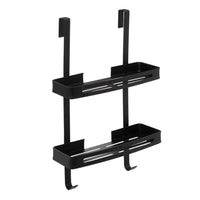 Mensola doccia "Blackalu" a 2 livelli con fissaggio adesivo ‚Äì 60x32,5x16 cm