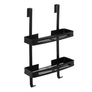 Mensola doccia "Blackalu" a 2 livelli con fissaggio adesivo ‚Äì 60x32,5x16 cm