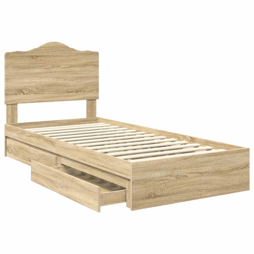 Letto con Contenitore con cassetto Rovere Sonoma 70 x 190 cm 3413557