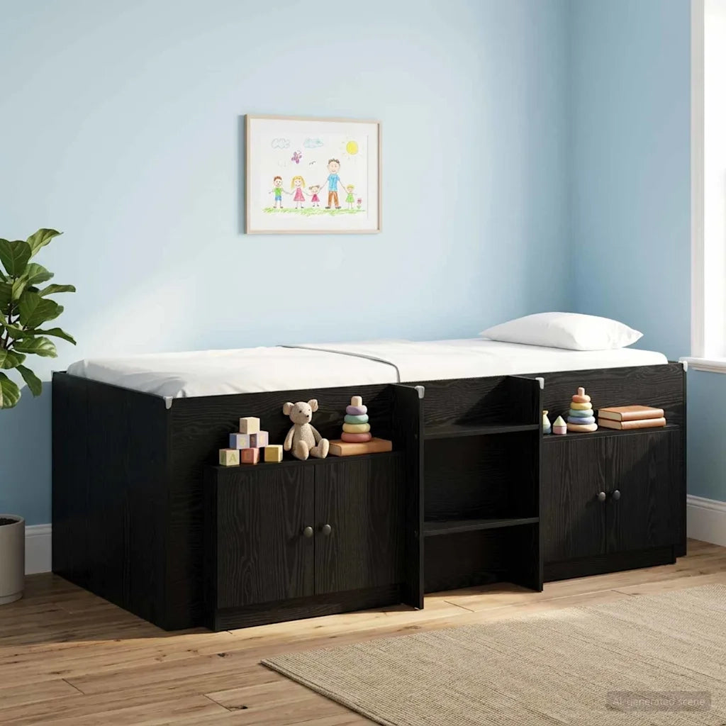 Armadietto per letto 2 pcs Rovere Nero 66 x 35 x 48 cm