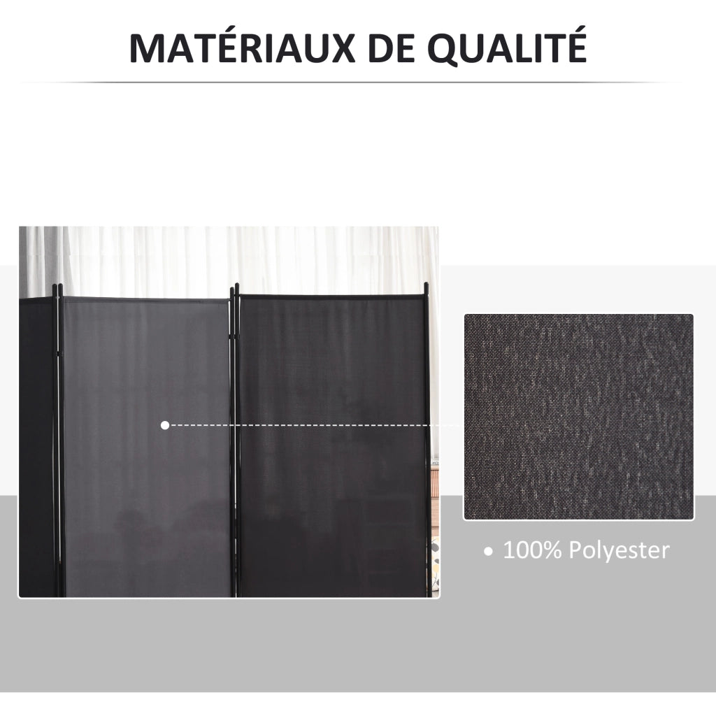 Paravent a 3 pannelli ¨C zephmum ¨C grigio metallo 253x50x182 cm