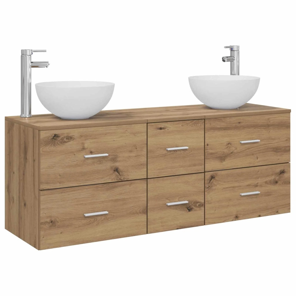 Set di Armadi da Bagno 3 pz Rovere Artigianale 3405802