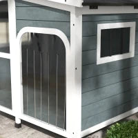 Cuccia per Cani Taglia Media da Esterno con Tetto Apribile in Legno, 101x66.5x70.5 cm, Grigio