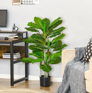 Pianta artificiale 95 cm con 33 foglie e vaso per soggiorno