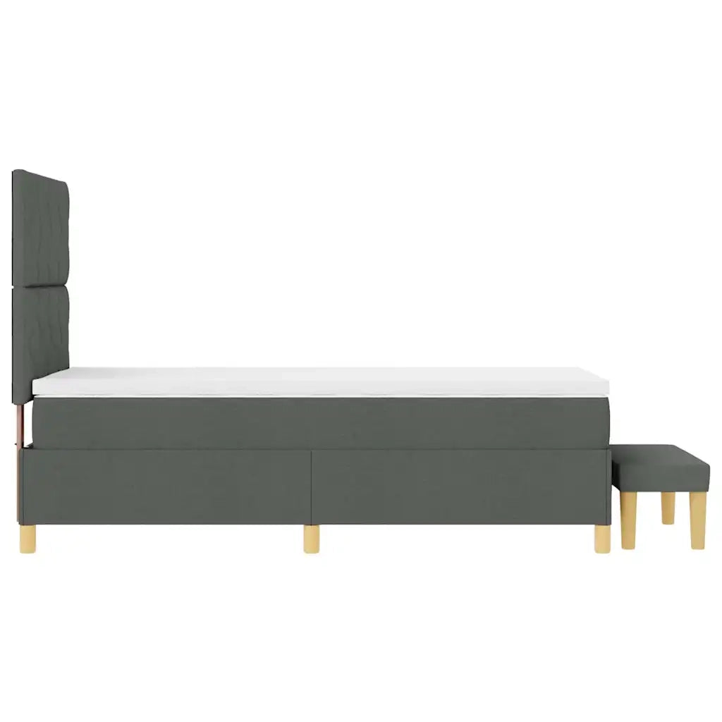 Letto a molle con cuscino Grigio scuro 190 x 90 cm Tessuto 3344339