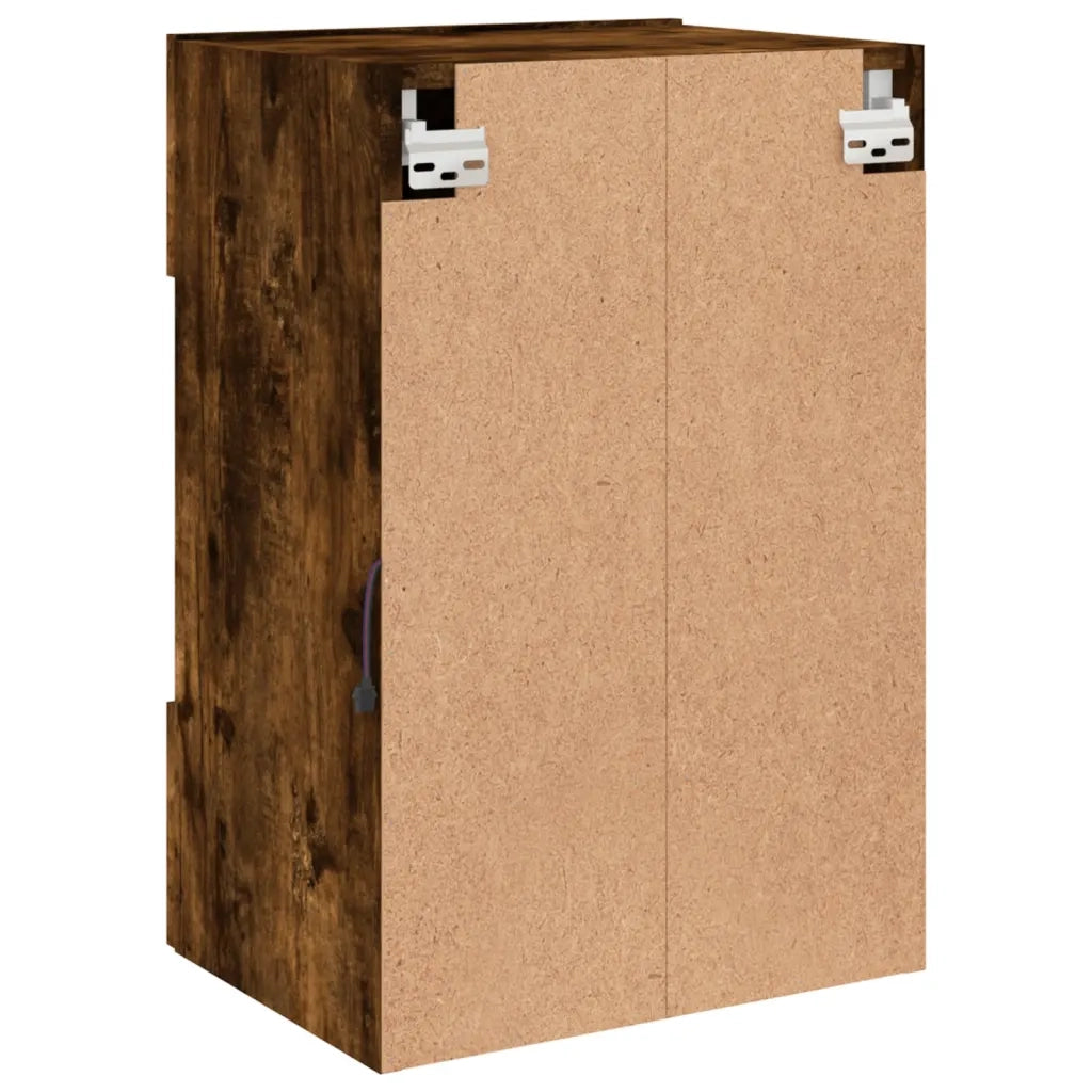 Mobile TV a Parete | Armadietto TV | Mobile Porta TV con Luci LED Rovere Fumo 40x30x60,5 cm