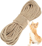 Tessuto di sisal per palo per gatti - 6 mm/30 metri tessuto di sisal naturale per gatti - albero per gatti - giardinaggio - arredamento per la casa