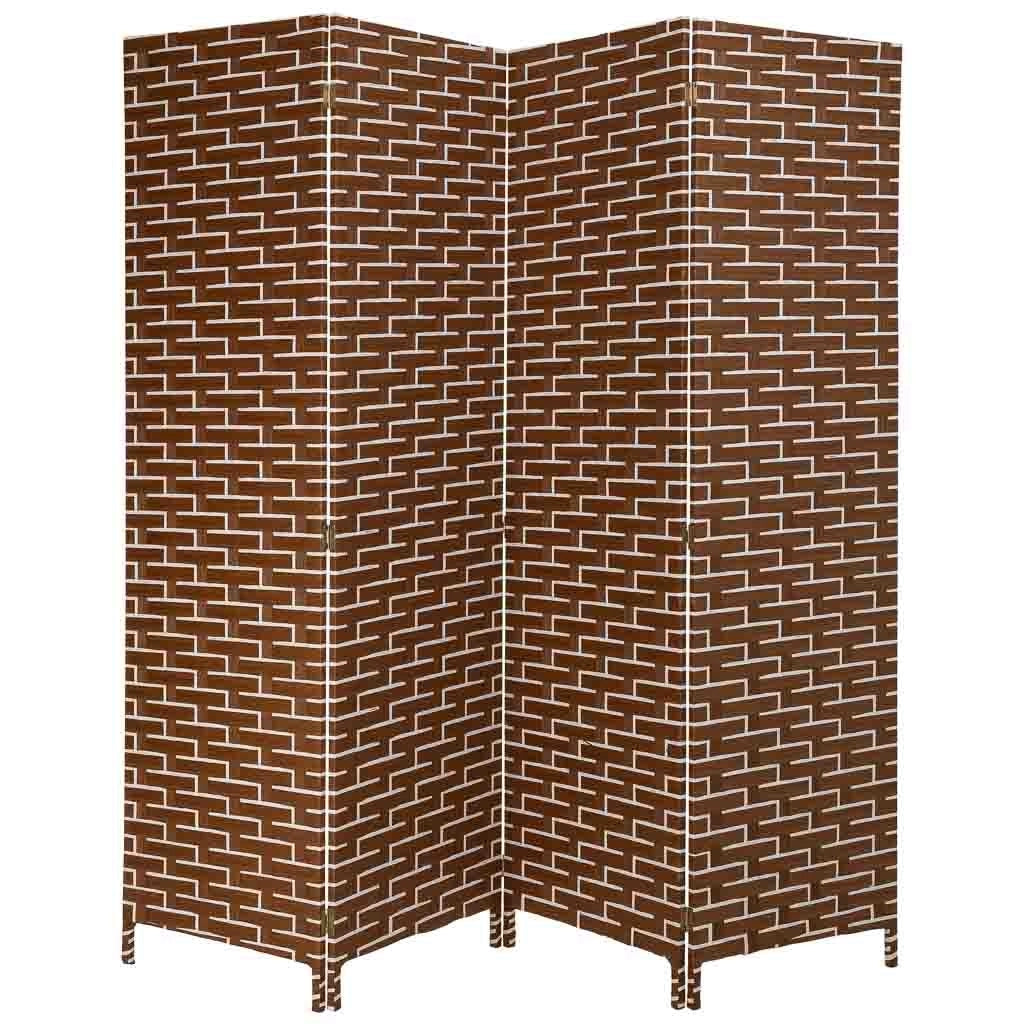 Biombo de papel trenzado 4 hojas 50(x4)x3x180h cm