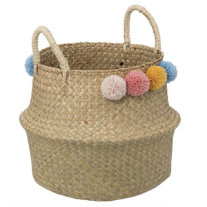 CESTINO PIEGHEVOLE CON POMPON