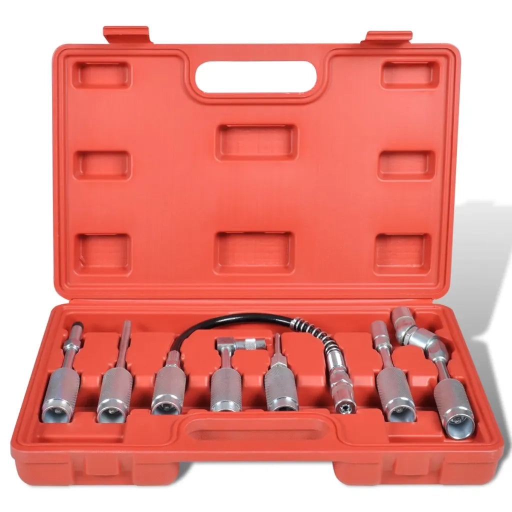 Nuovo kit 7pz pistola lubrificazione con strumento adattatore e punte 210169