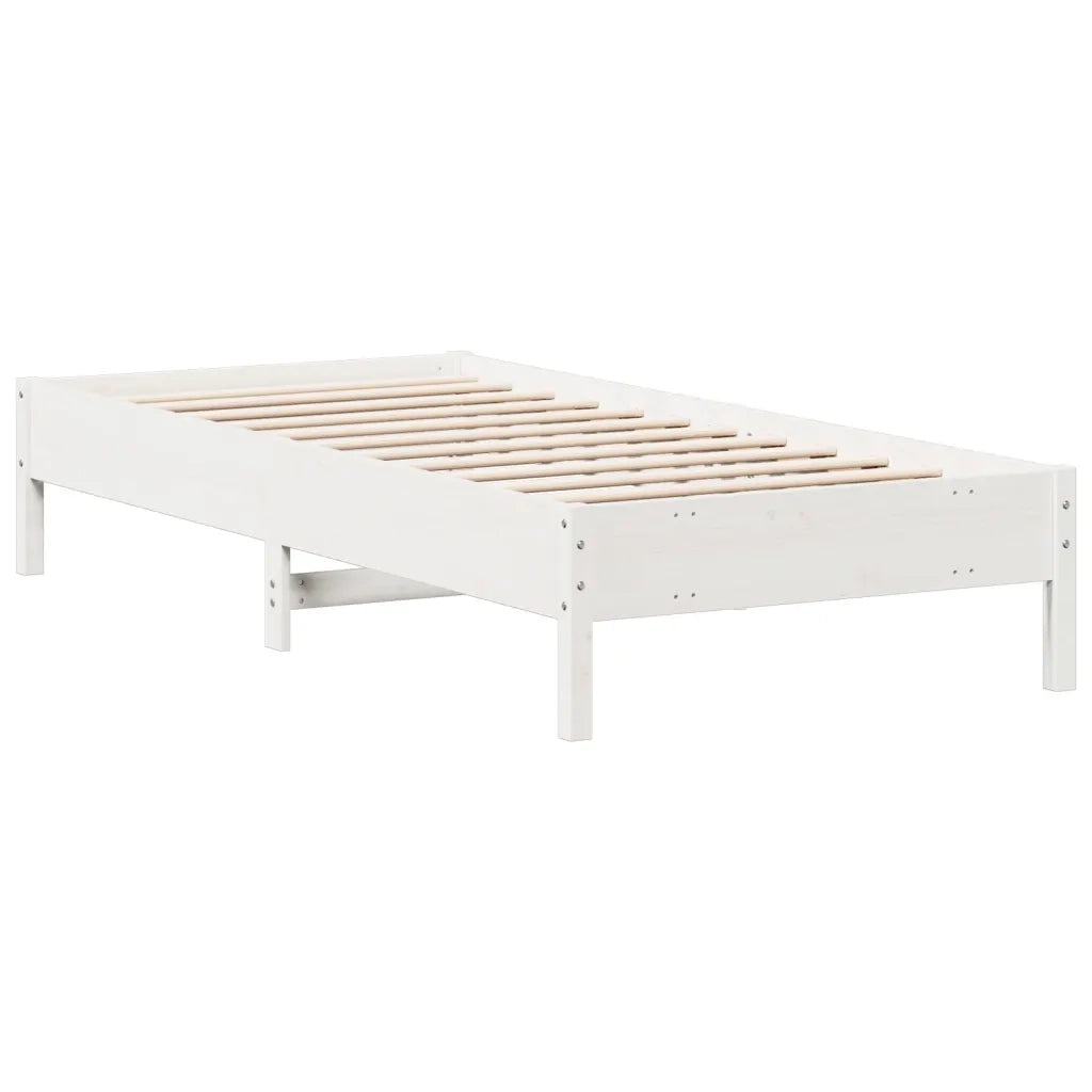 Letto senza Materasso Bianco 90x200 cm Legno Massello di Pino 842711