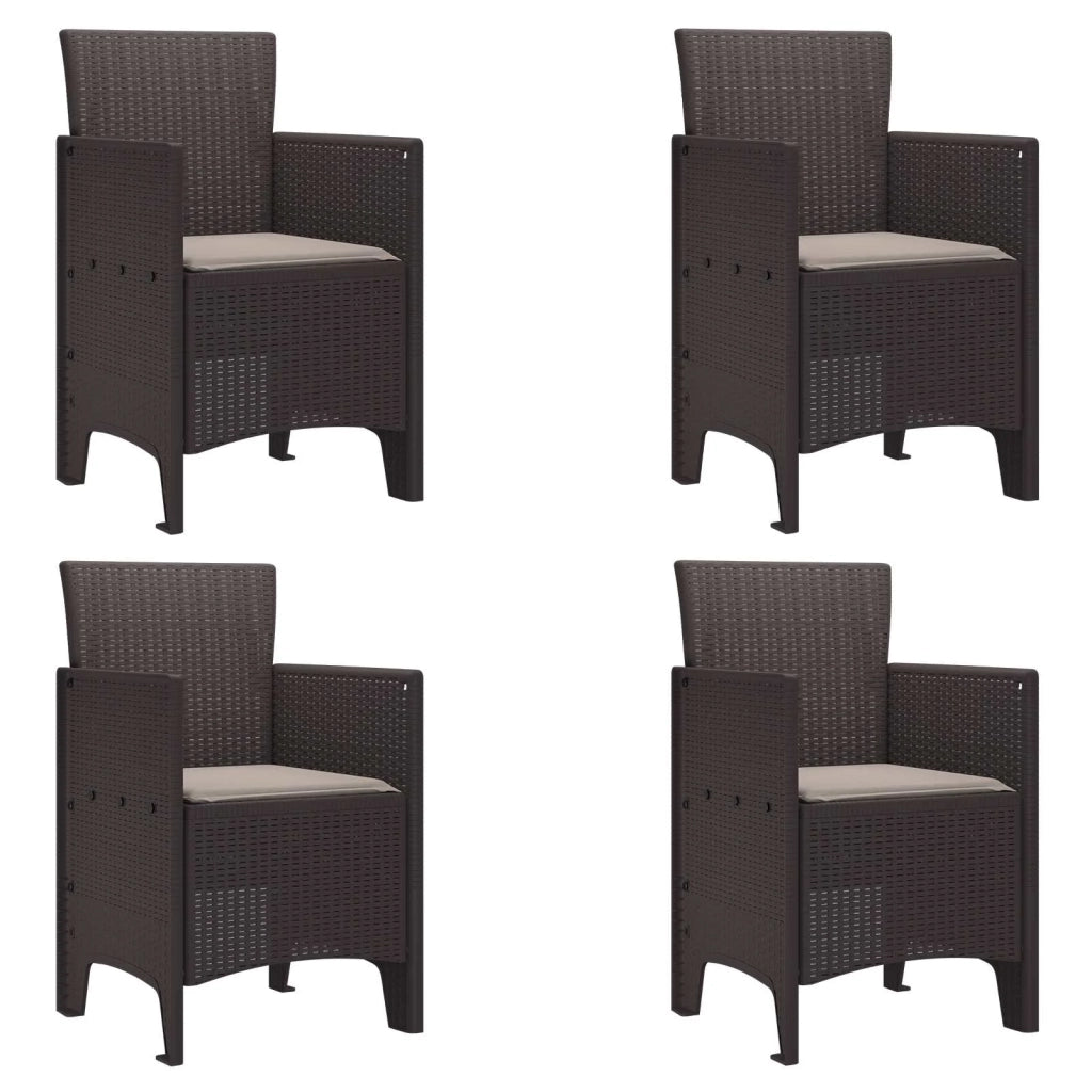 Sedia da Giardino 4 pz | Sedie da Esterno Marrone 53 x 49 x 85 cm Polipropilene